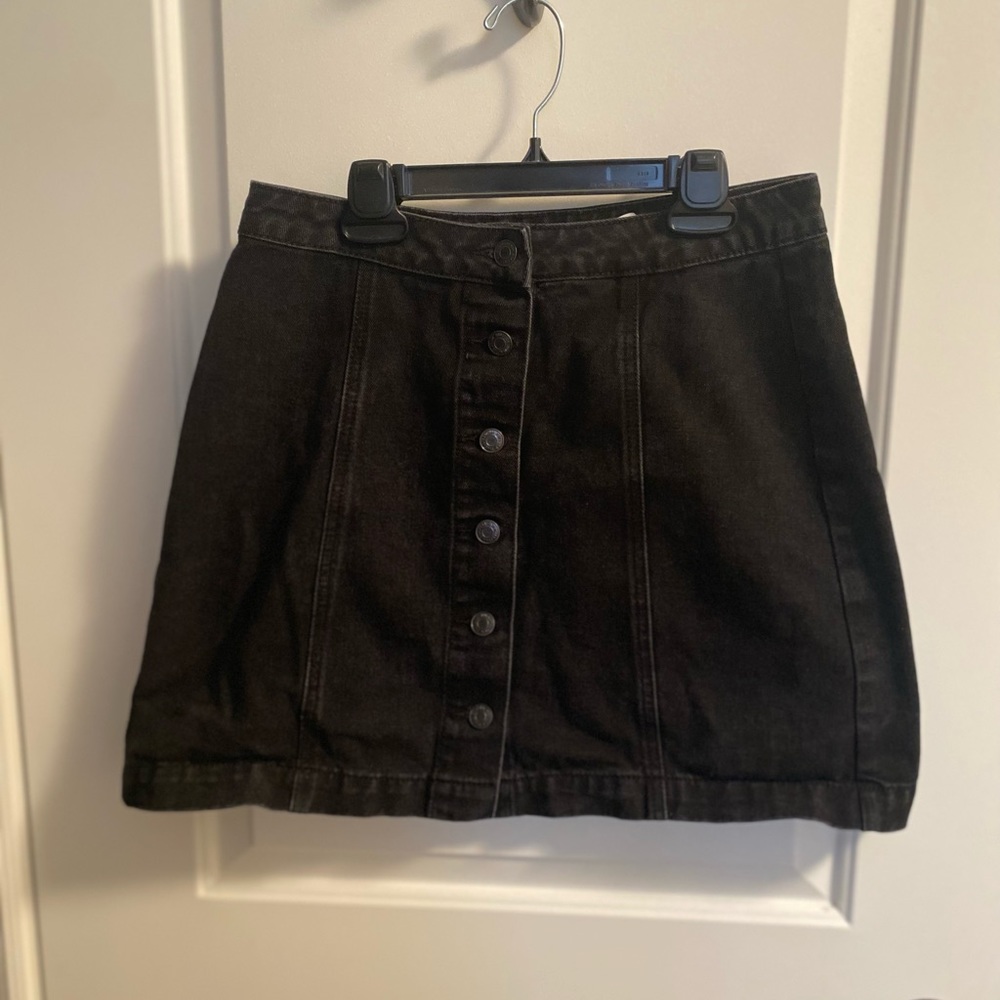 5/$25 Bluenotes black denim mini skirt